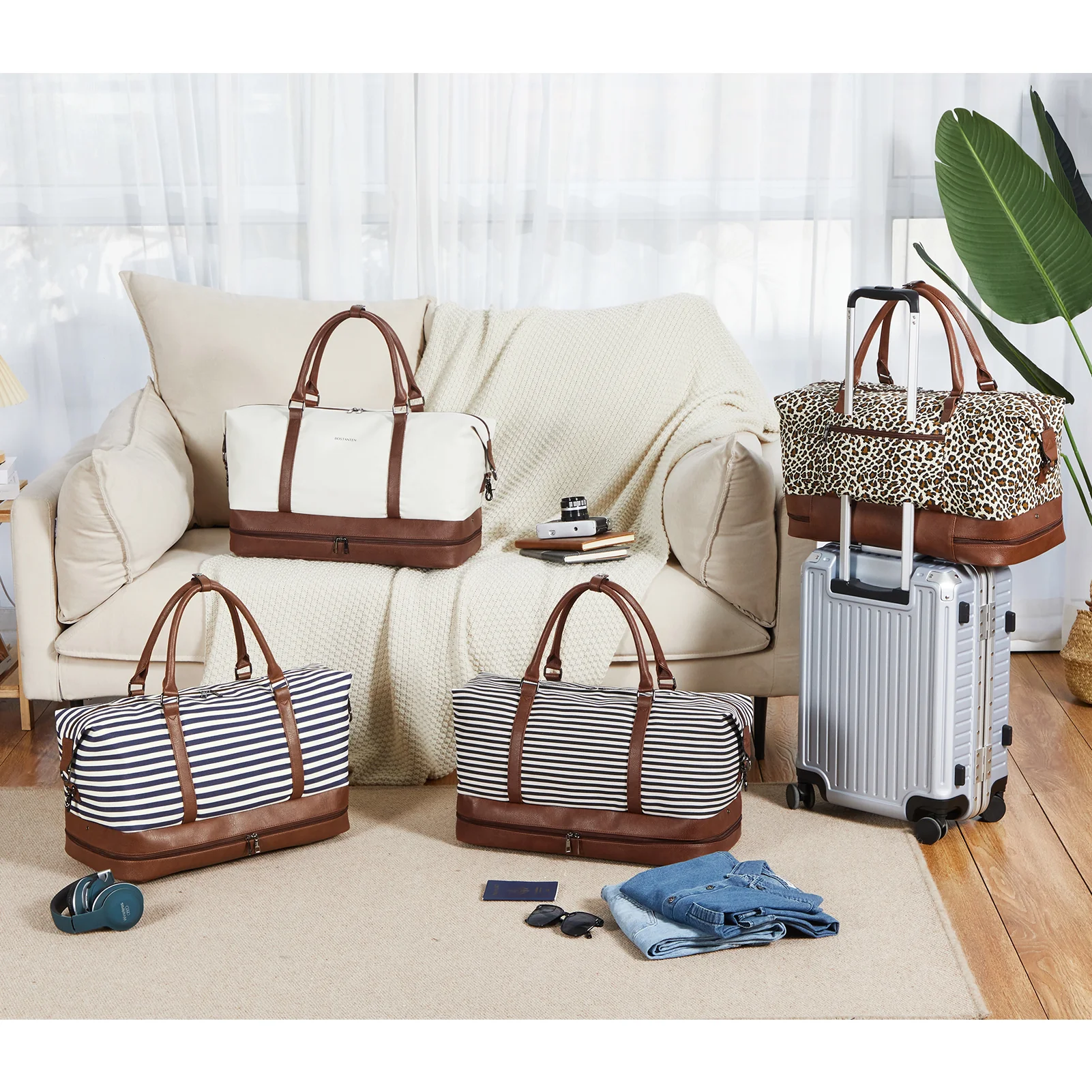 Zenobe Canvas Weekender Bag for Women - Image 32