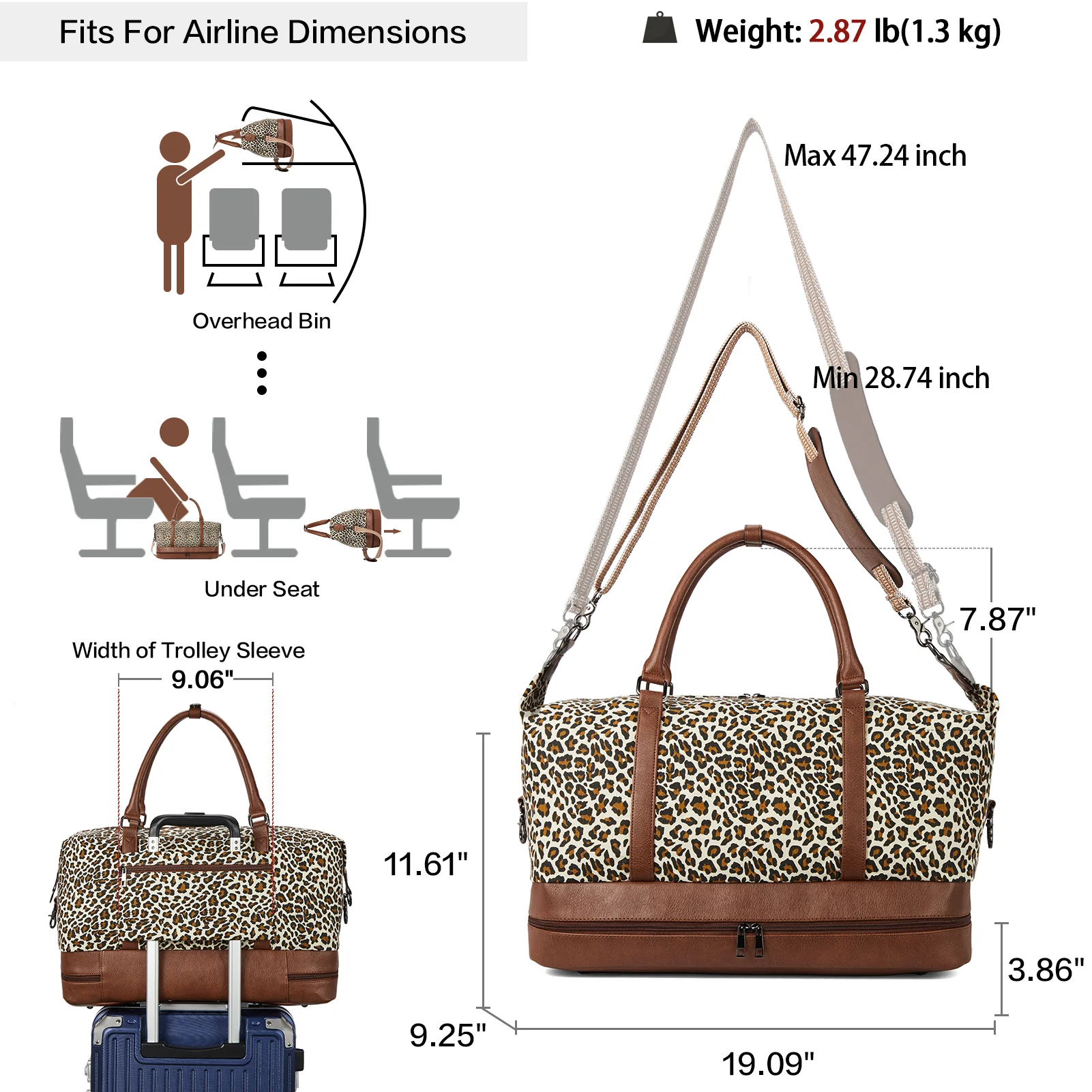 Zenobe Canvas Weekender Bag for Women - Image 35