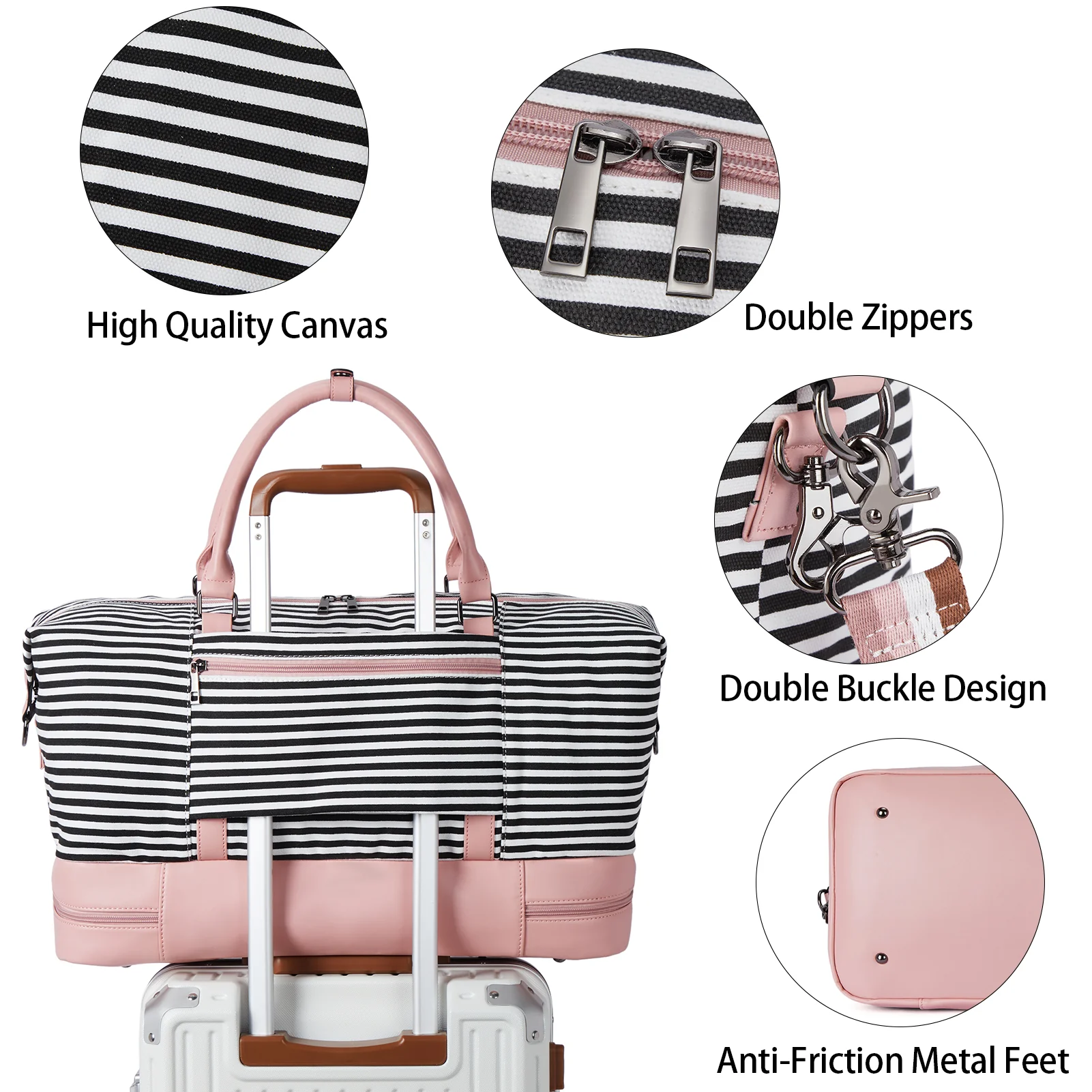 Zenobe Canvas Weekender Bag for Women - Image 44