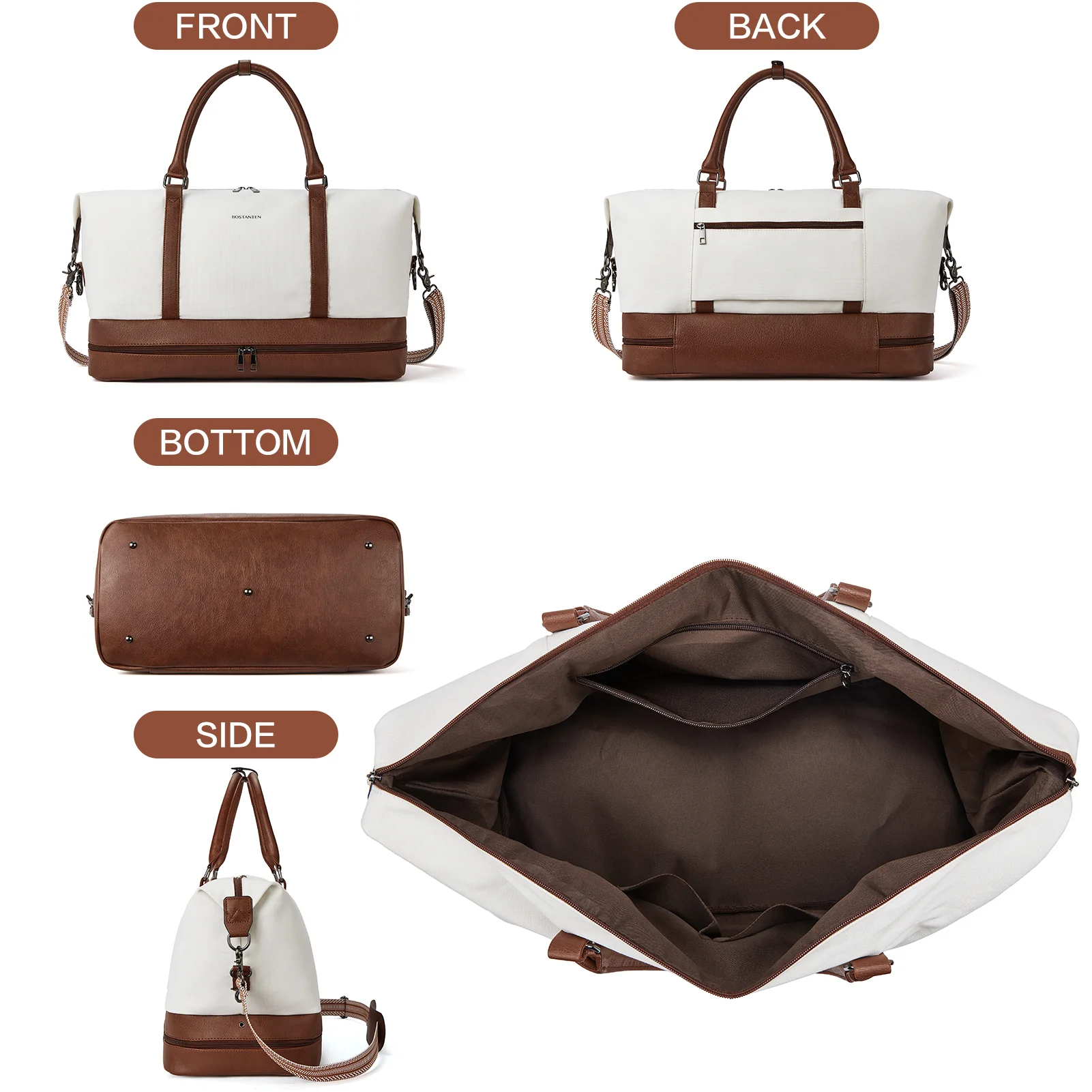 Zenobe Canvas Weekender Bag for Women - Image 5