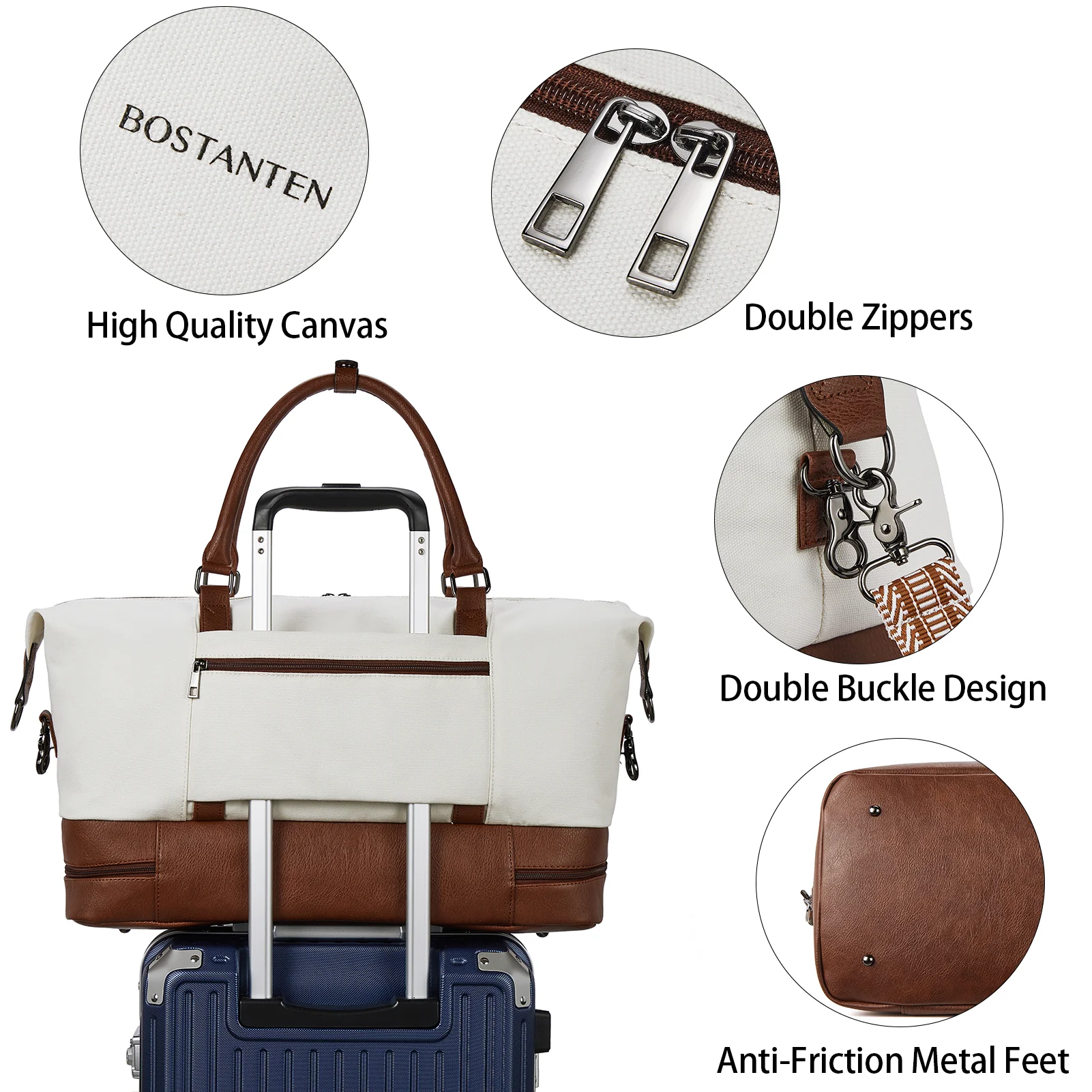Zenobe Canvas Weekender Bag for Women - Image 6