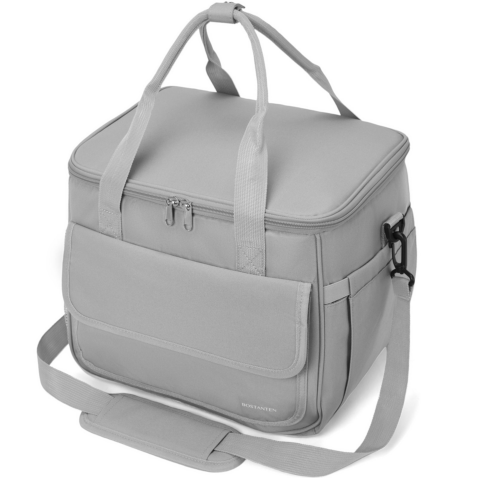 Cooler Bag, 30 Cans 20L Collapsible Soft Cooler Bag, Leakproof Beach Cooler Bag Portable Ice Chest with Bottle Opener, Insulated Lunch Bag for Picnic, Beach, Camping, Travel, Work, Grey - Image 2