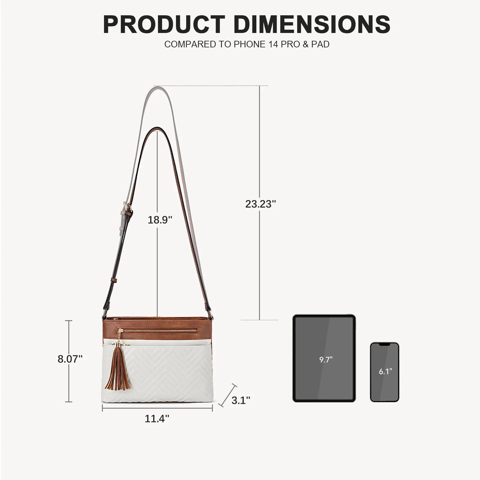 Nola Quilted Trendy Tassel Crossbody Shoulder Bag - Image 4