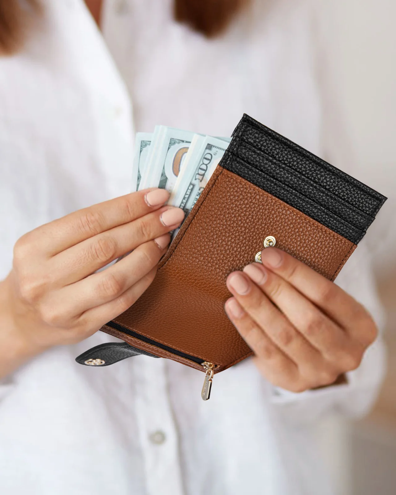 Lomy Slim Bifold Wallet – RFID Card Holder with Double Snap Closure - Image 10