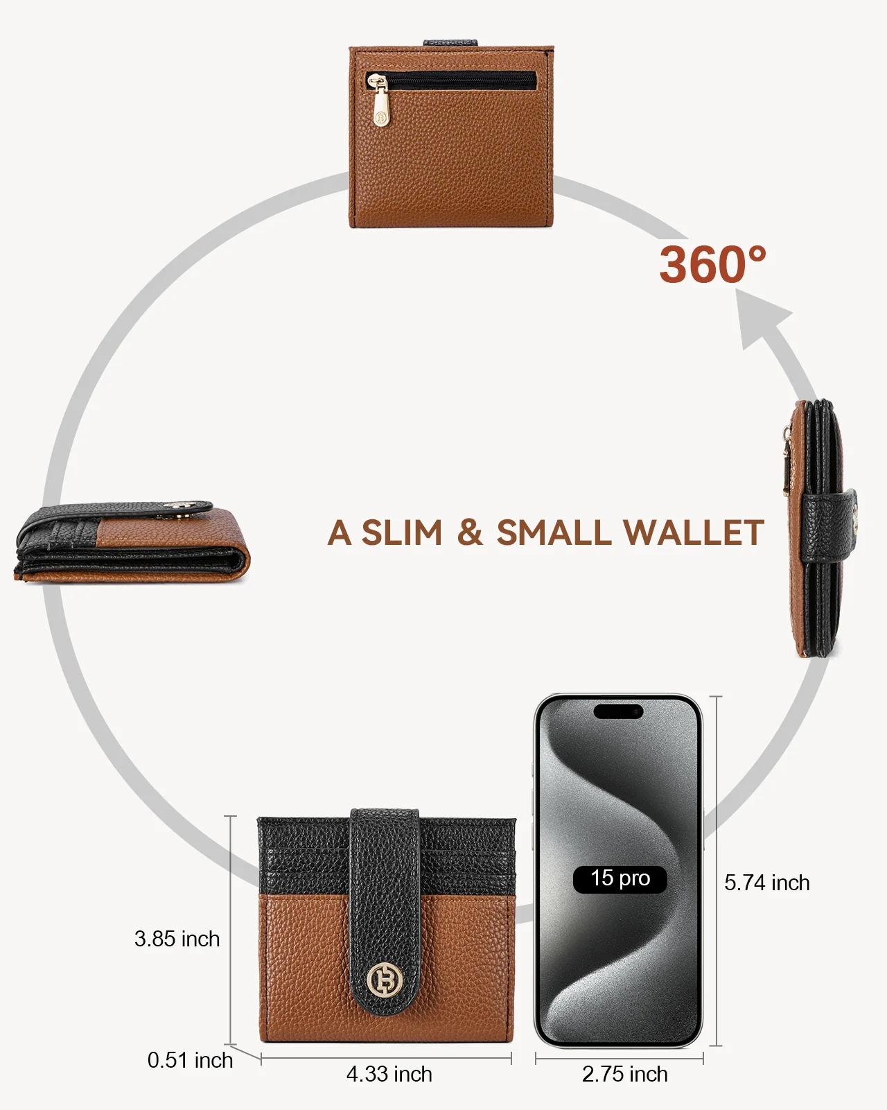 Lomy Slim Bifold Wallet – RFID Card Holder with Double Snap Closure - Image 15