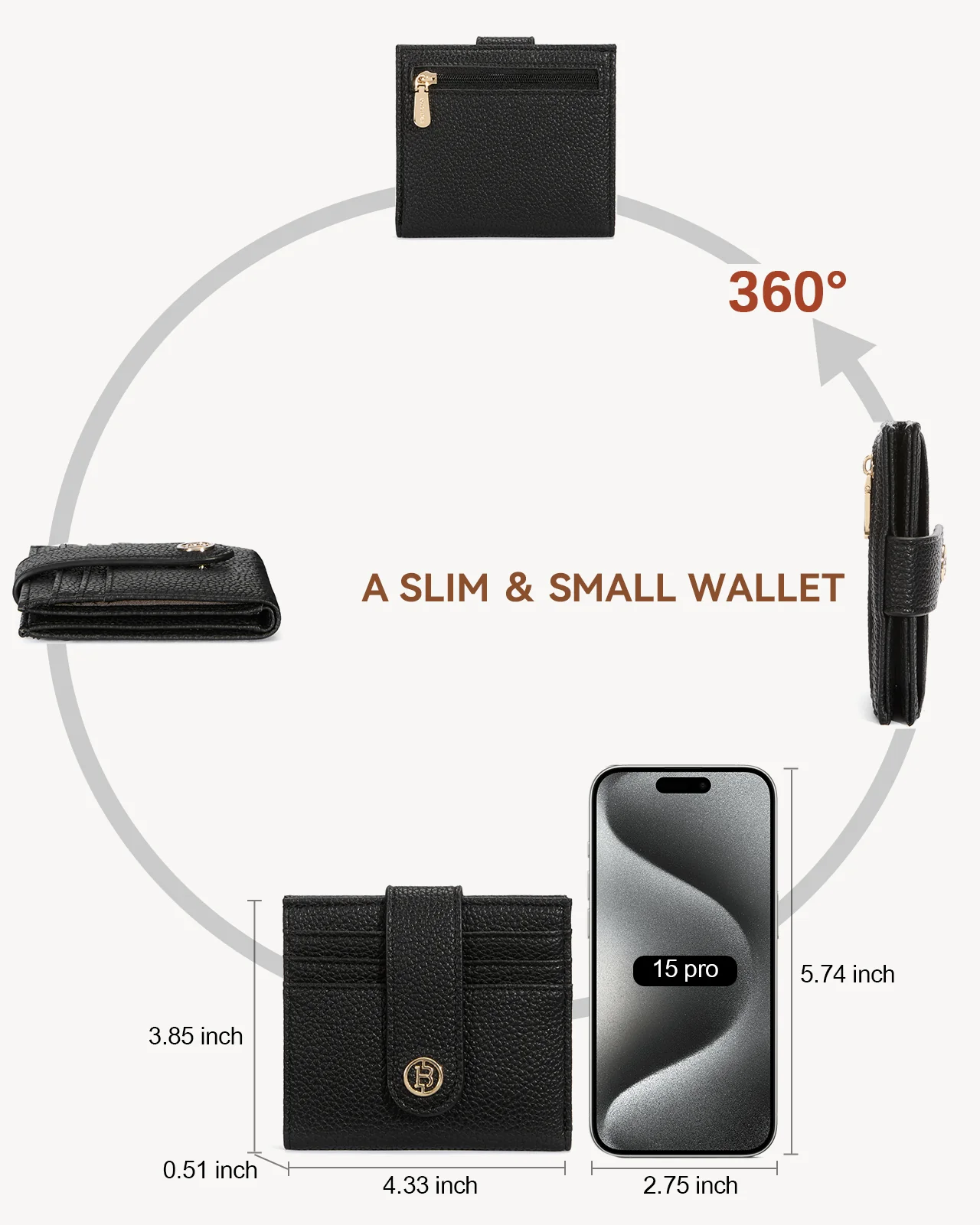 Lomy Slim Bifold Wallet – RFID Card Holder with Double Snap Closure - Image 29