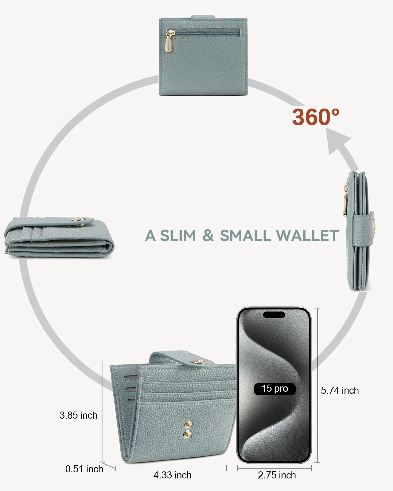 Lomy Slim Bifold Wallet – RFID Card Holder with Double Snap Closure - Image 35