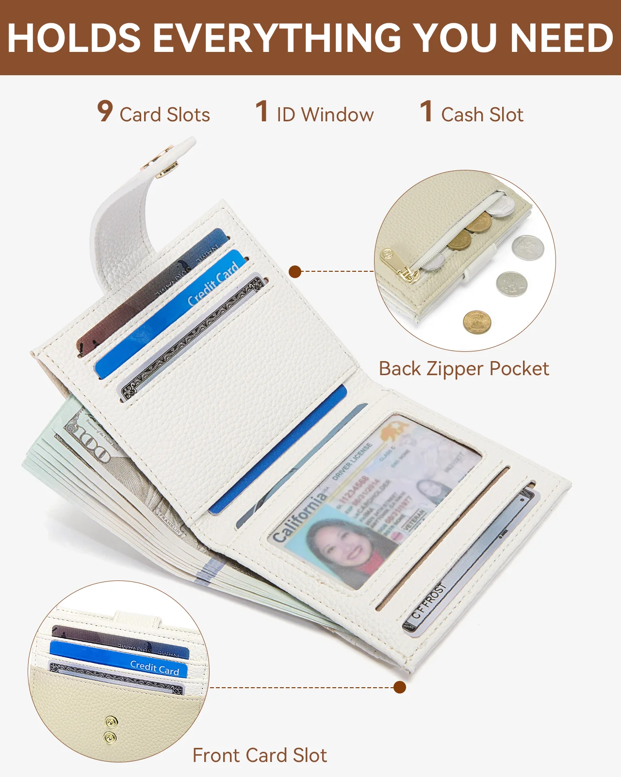 Lomy Slim Bifold Wallet – RFID Card Holder with Double Snap Closure - Image 39
