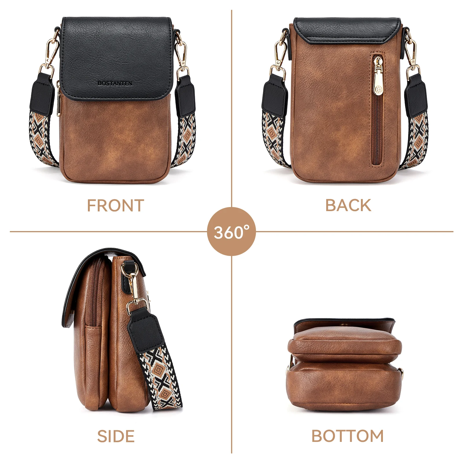 Phone Crossbody Bag –  Diamond Pattern Strap - Image 13
