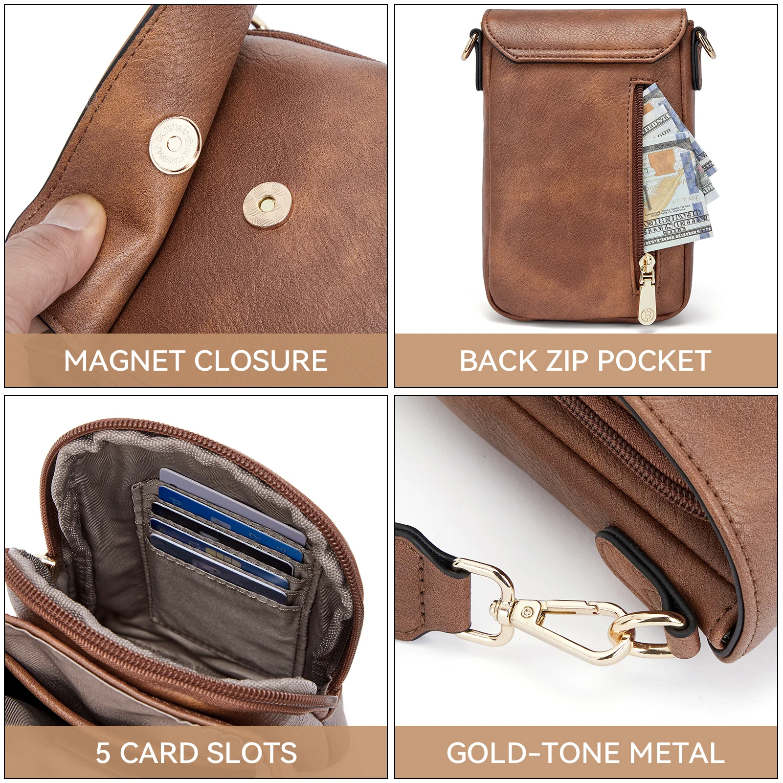 Phone Crossbody Bag –  Diamond Pattern Strap - Image 19