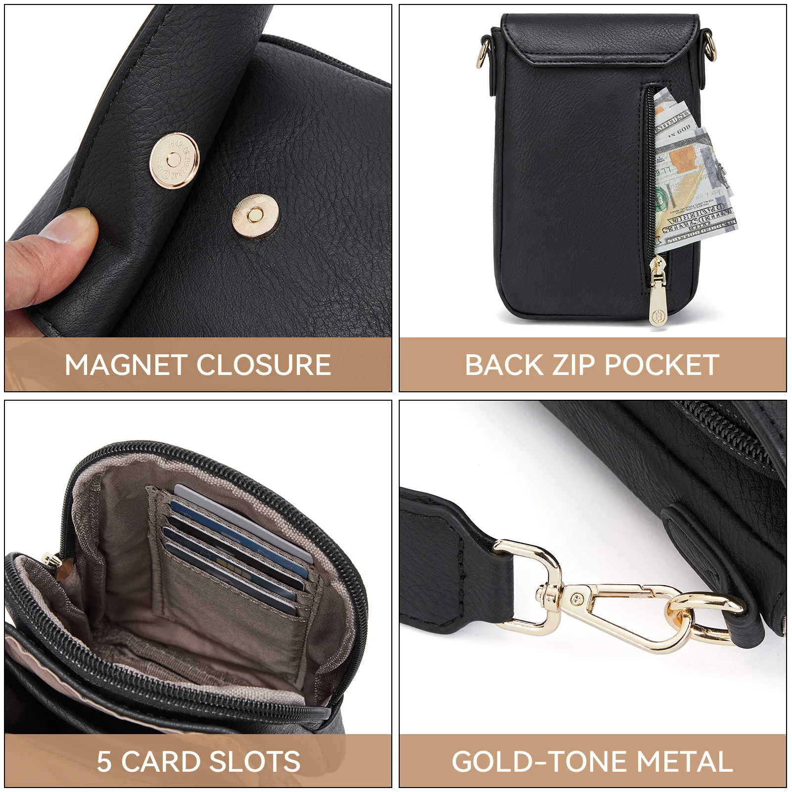 Phone Crossbody Bag –  Diamond Pattern Strap - Image 26