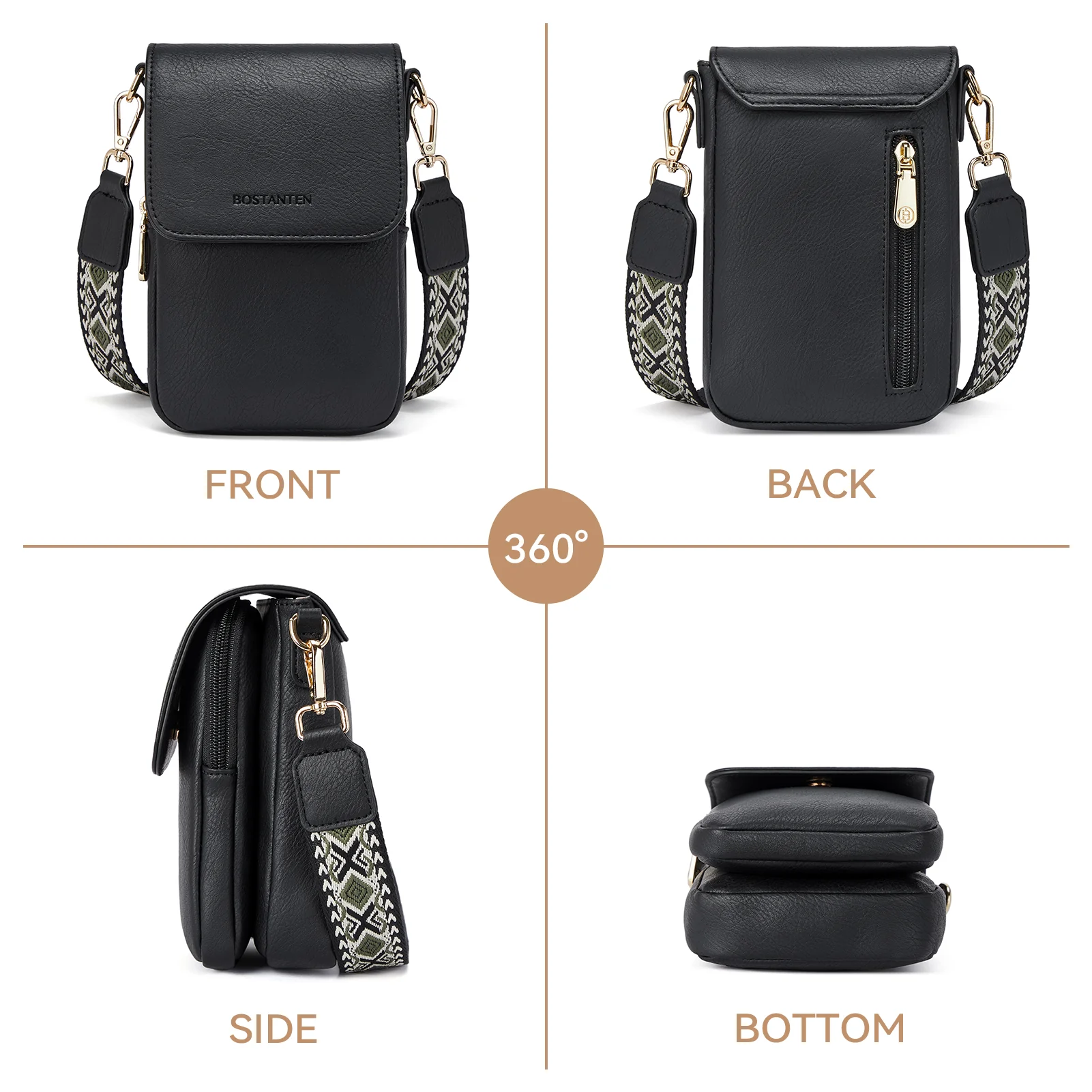Phone Crossbody Bag –  Diamond Pattern Strap - Image 27