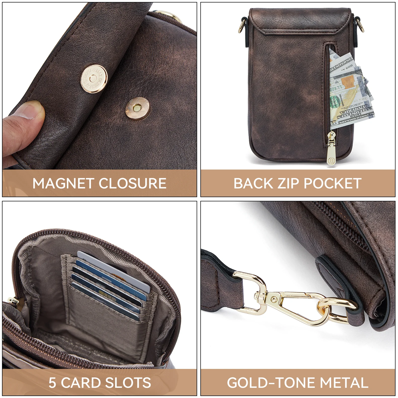Phone Crossbody Bag –  Diamond Pattern Strap - Image 33