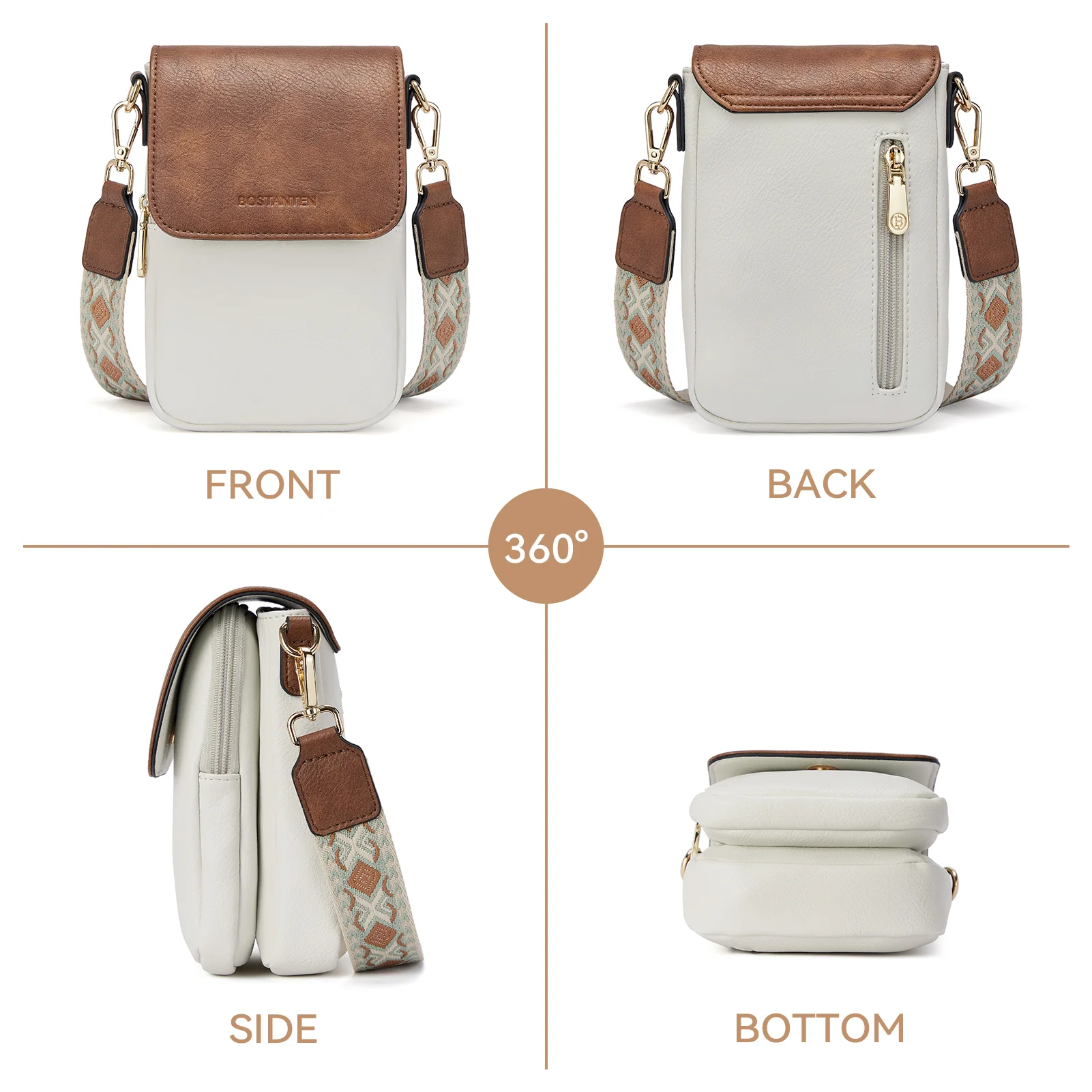 Phone Crossbody Bag –  Diamond Pattern Strap - Image 6