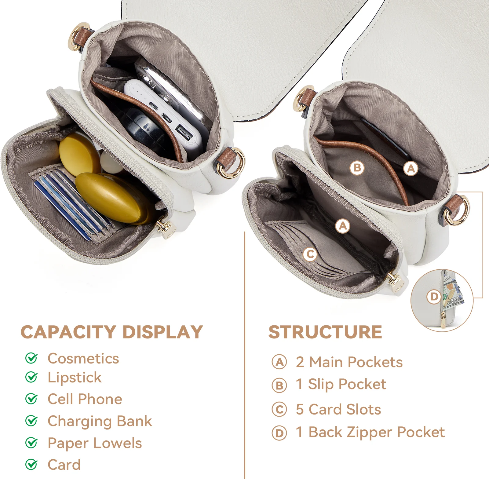 Phone Crossbody Bag –  Diamond Pattern Strap - Image 7