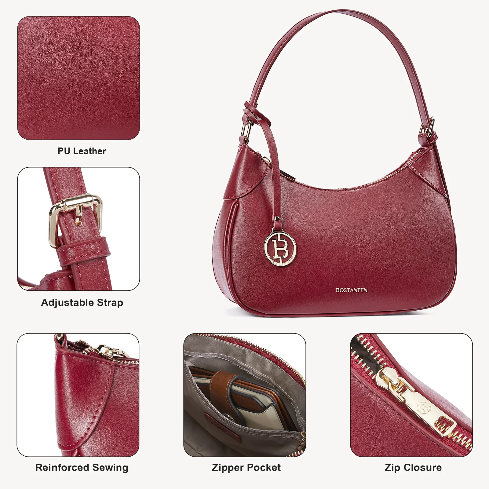 KWELI Trendy Crescent Women Shoulder Bag - Image 5
