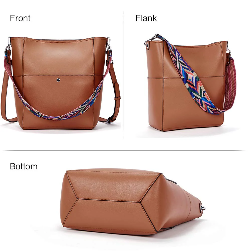 Bucket Bag for Women Vegan Leather | With 2 Shoulder Straps - Image 11