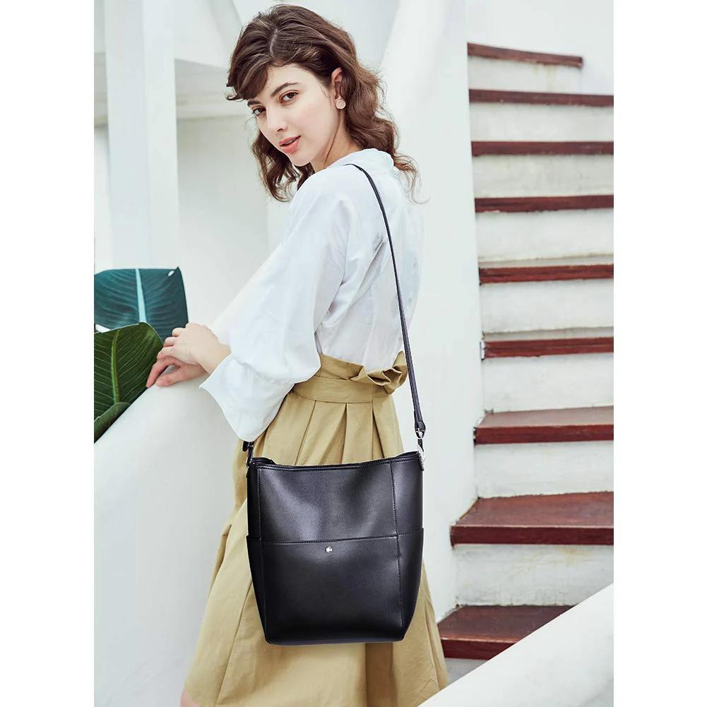 Bucket Bag for Women Vegan Leather | With 2 Shoulder Straps - Image 2