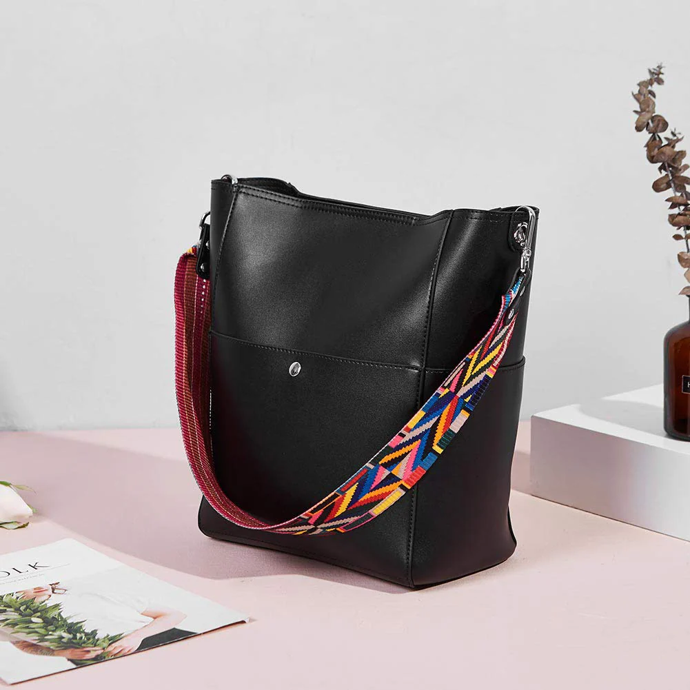 Bucket Bag for Women Vegan Leather | With 2 Shoulder Straps - Image 3