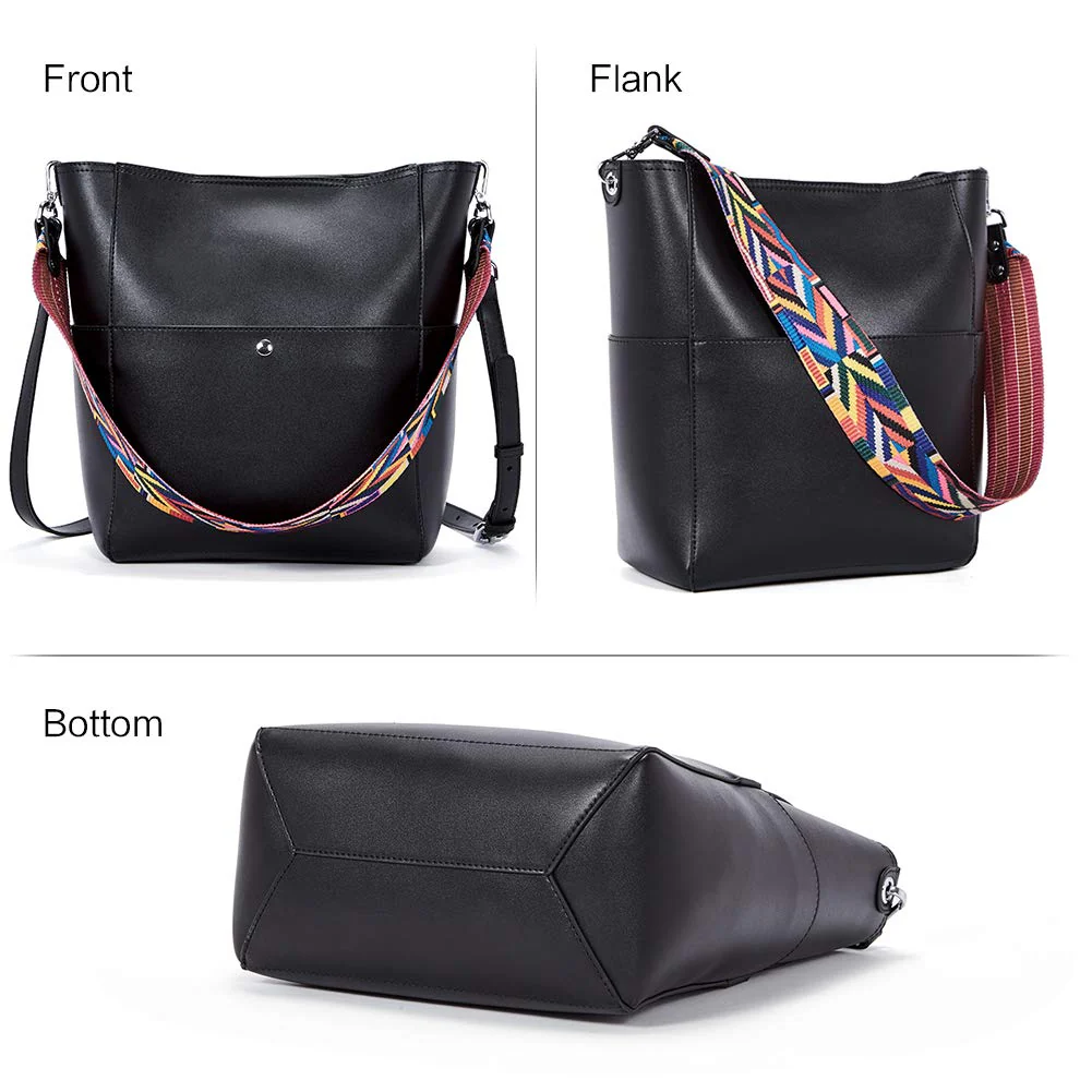 Bucket Bag for Women Vegan Leather | With 2 Shoulder Straps - Image 4