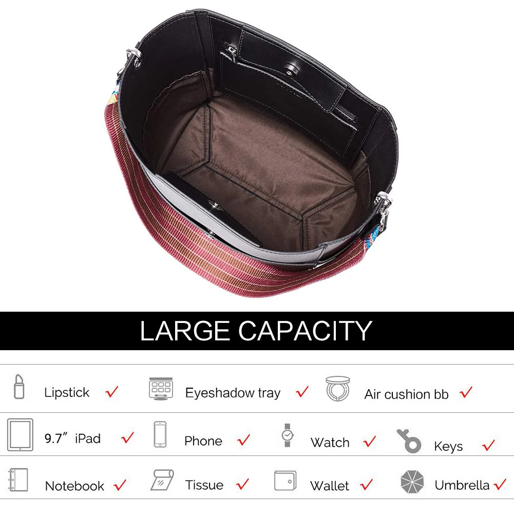 Bucket Bag for Women Vegan Leather | With 2 Shoulder Straps - Image 6