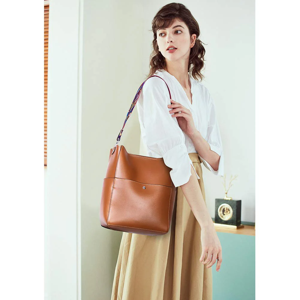 Bucket Bag for Women Vegan Leather | With 2 Shoulder Straps - Image 9