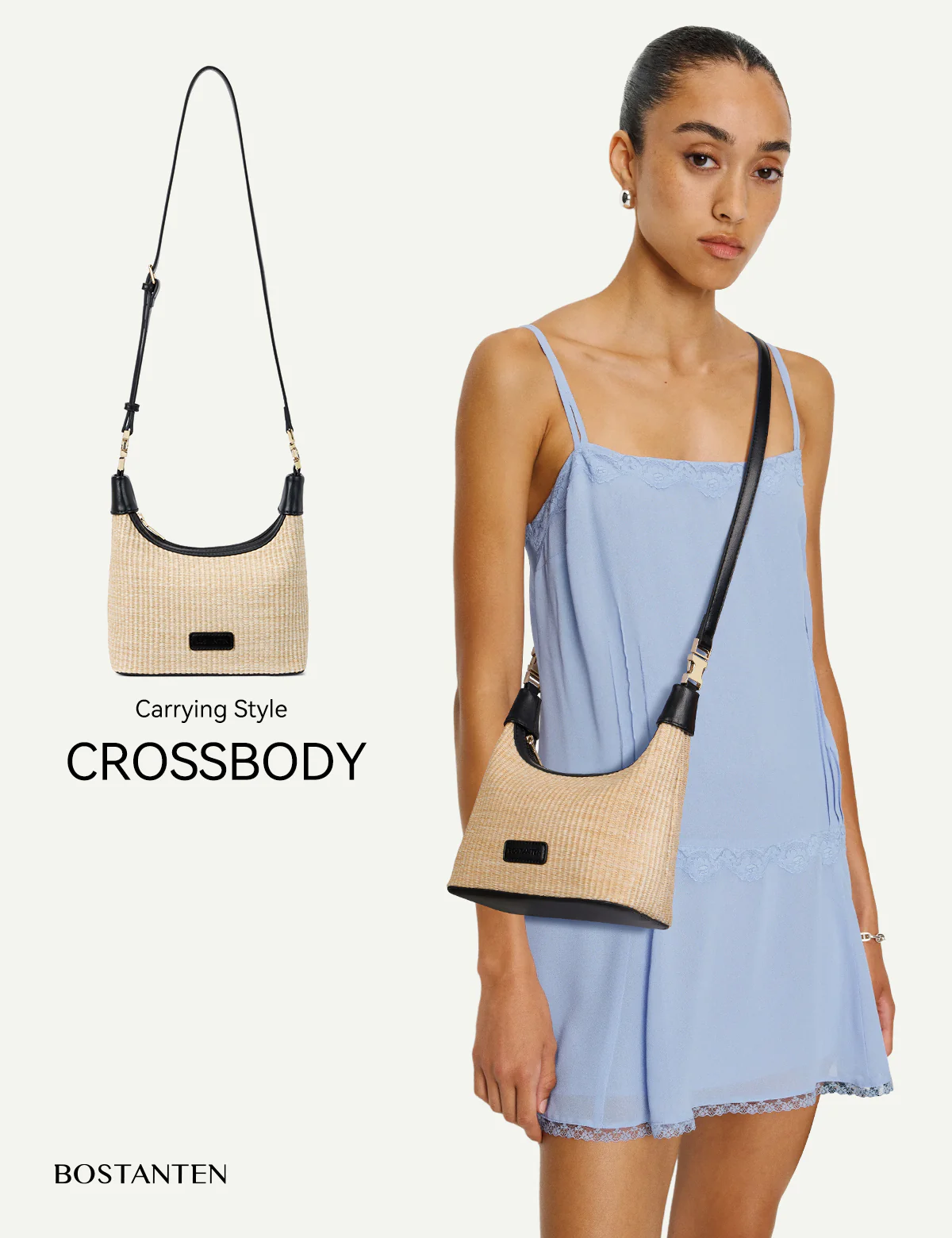 Cruze Raffia Clutch & Crossbody Bag – Convertible DIY Belt - Image 11