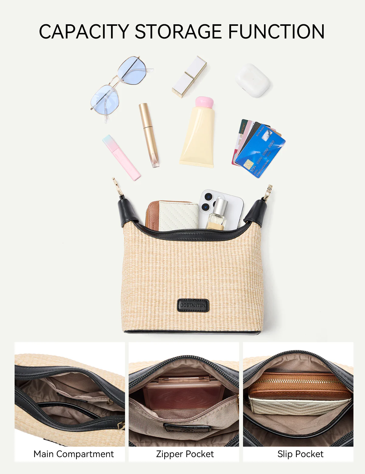 Cruze Raffia Clutch & Crossbody Bag – Convertible DIY Belt - Image 13