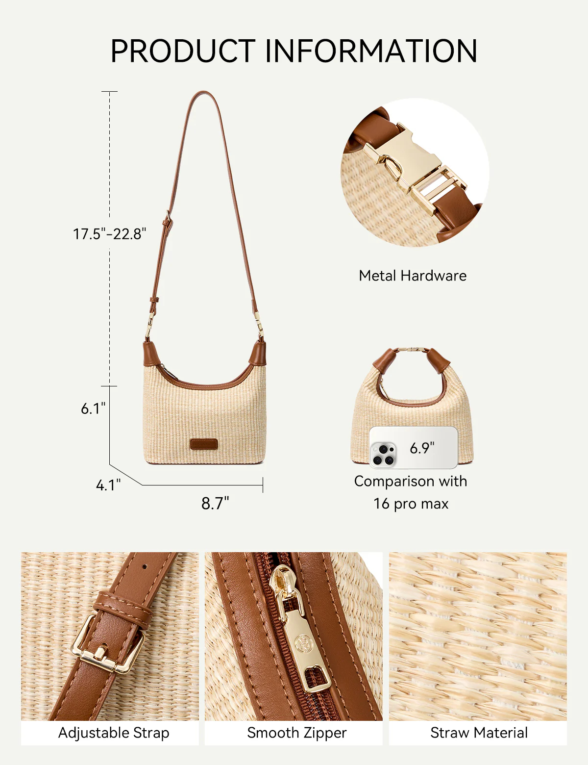 Cruze Raffia Clutch & Crossbody Bag – Convertible DIY Belt - Image 5