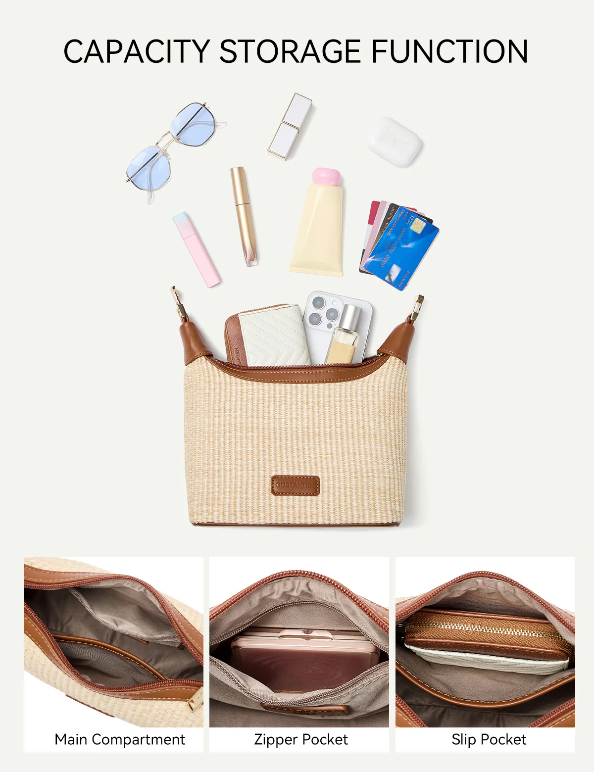 Cruze Raffia Clutch & Crossbody Bag – Convertible DIY Belt - Image 6