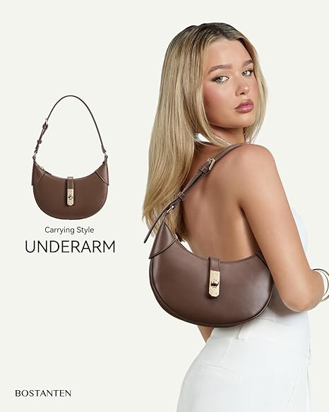 Kweli Crescent Designer Clasp Shoulder Bag - Image 10