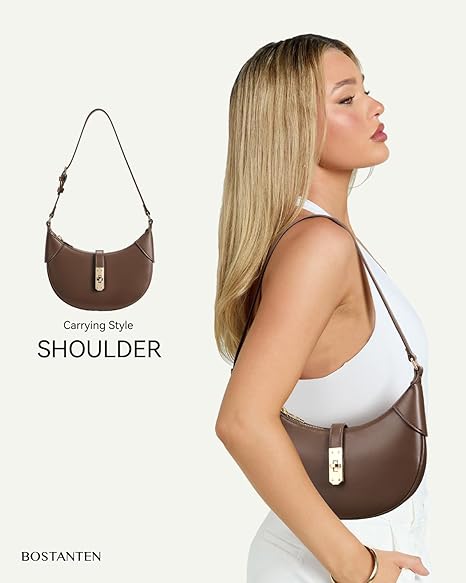Kweli Crescent Designer Clasp Shoulder Bag - Image 11