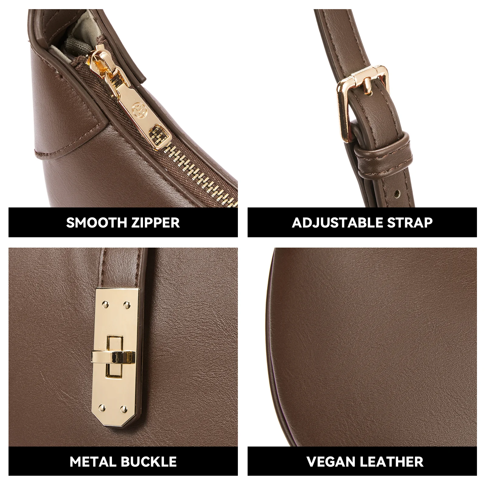 Kweli Crescent Designer Clasp Shoulder Bag - Image 14