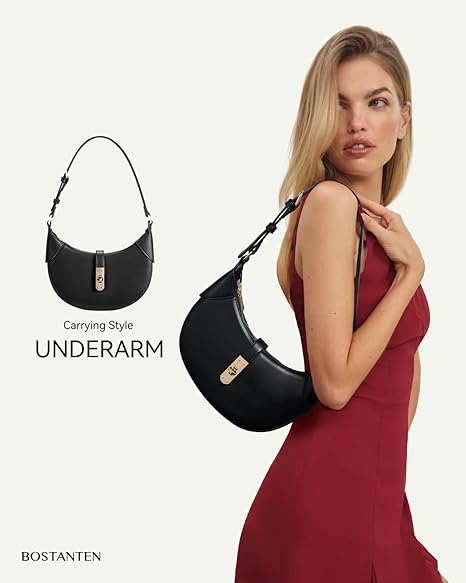 Kweli Crescent Designer Clasp Shoulder Bag - Image 18