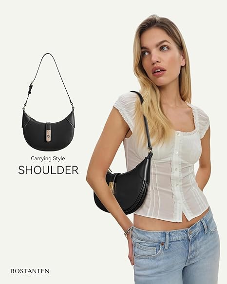 Kweli Crescent Designer Clasp Shoulder Bag - Image 19