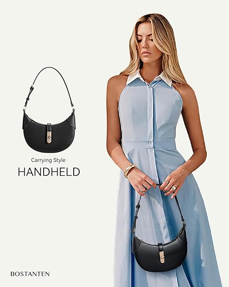 Kweli Crescent Designer Clasp Shoulder Bag - Image 20