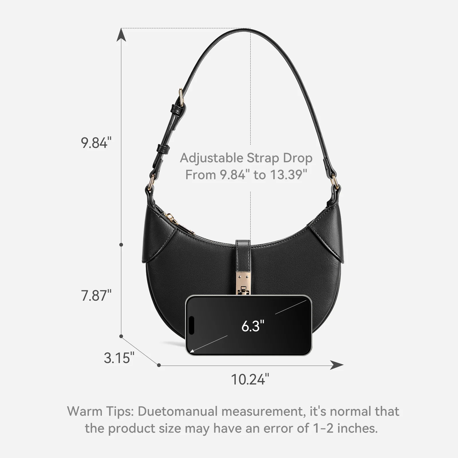 Kweli Crescent Designer Clasp Shoulder Bag - Image 21