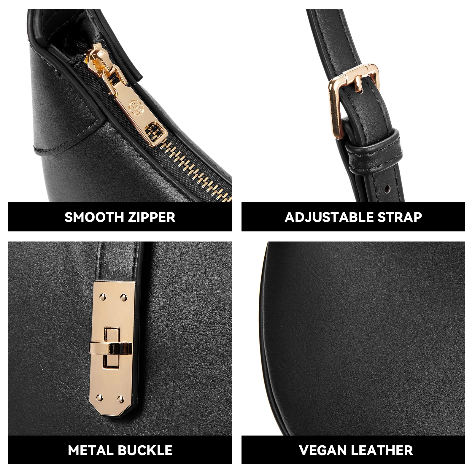 Kweli Crescent Designer Clasp Shoulder Bag - Image 22
