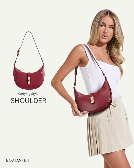 Kweli Crescent Designer Clasp Shoulder Bag - Image 4