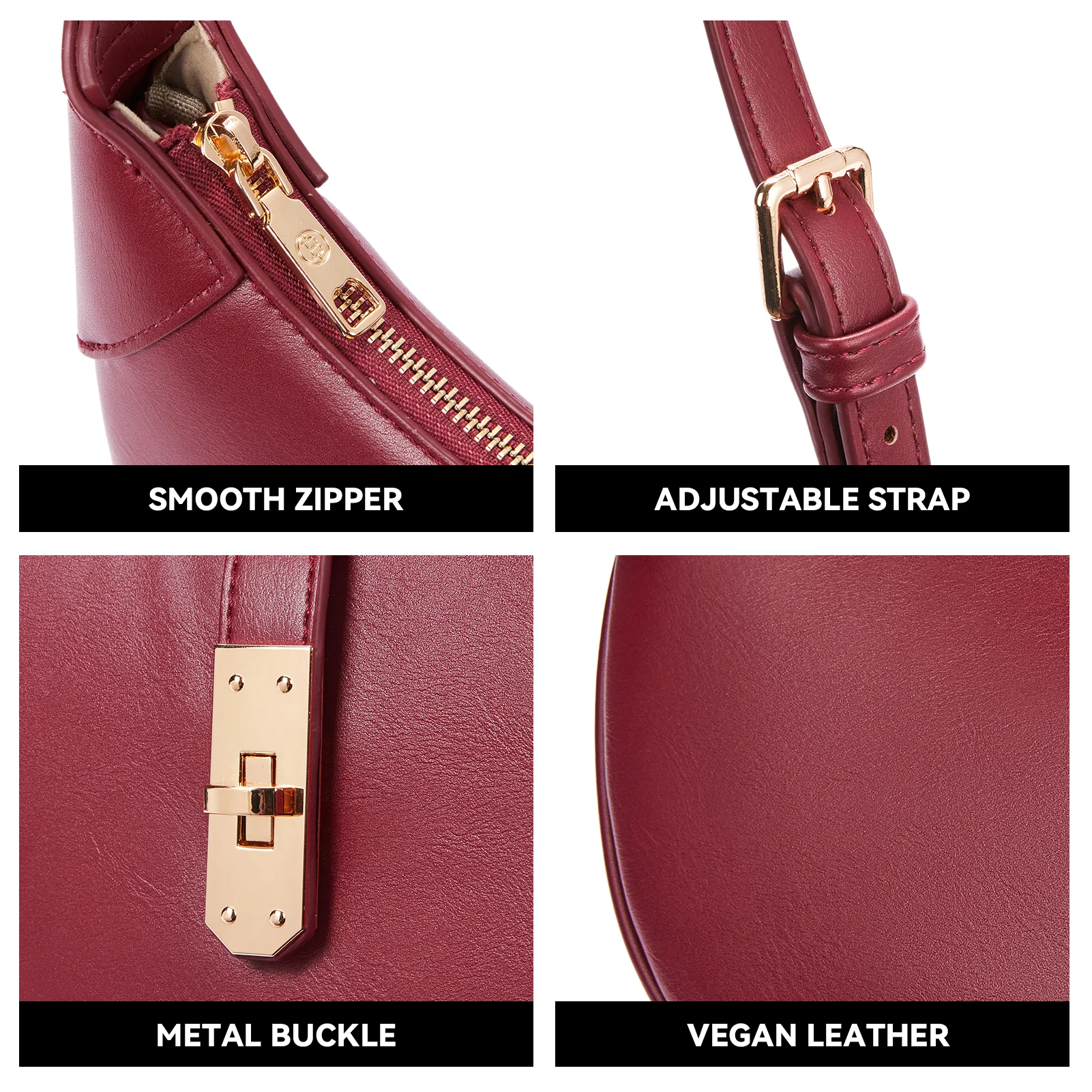 Kweli Crescent Designer Clasp Shoulder Bag - Image 6