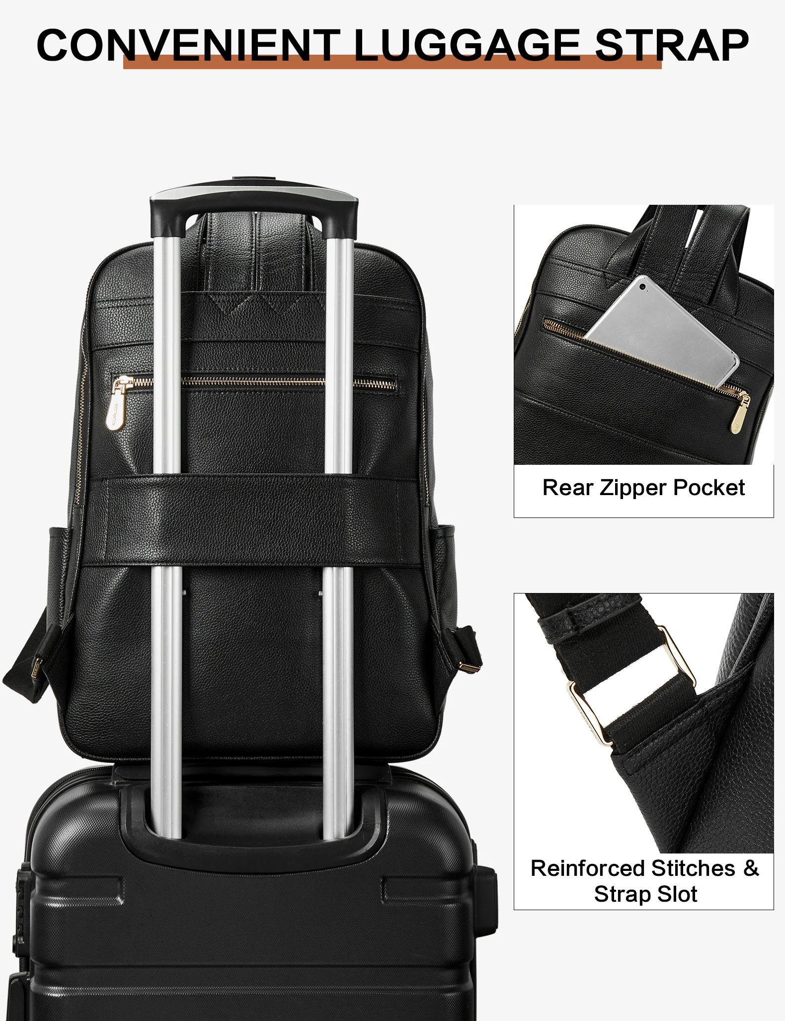 Laptop Backpack for Women - Premium Leather - Image 22