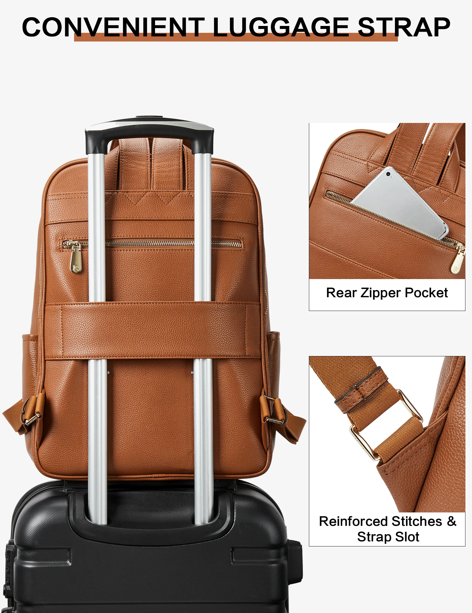 Laptop Backpack for Women - Premium Leather - Image 29