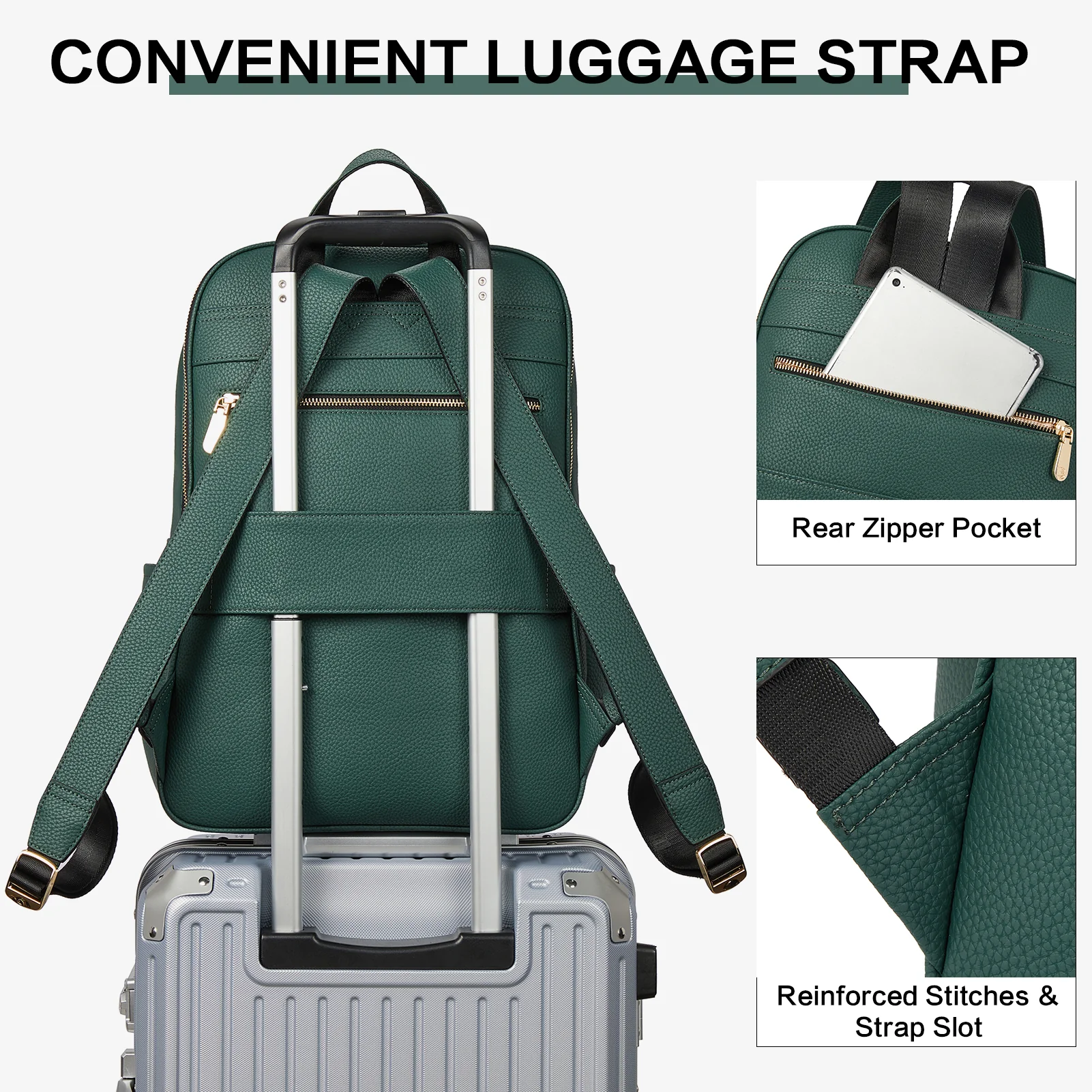 Laptop Backpack for Women - Premium Leather - Image 6