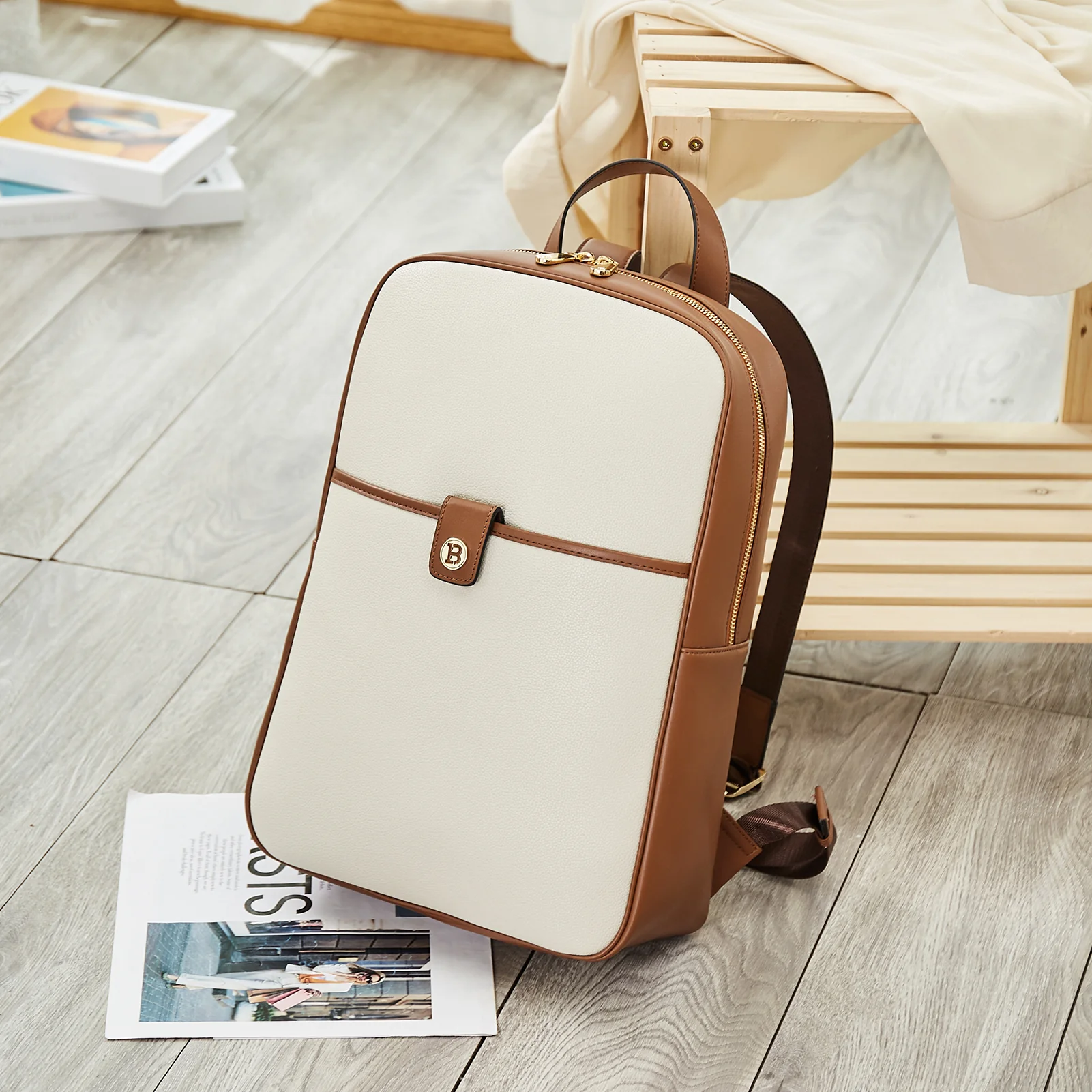 Libe Leather Laptop Backpack for Women  For Travel - Image 3
