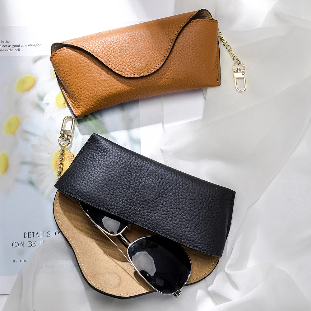 LuxeClip Genuine Leather Glasses Case - Sleek & Portable - Image 10