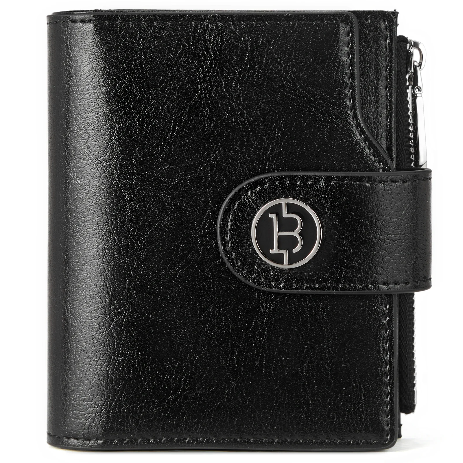 Luna Small RFID Blocking Bifold Zipper Pocket Wallet Card Case with ID Window - Image 15