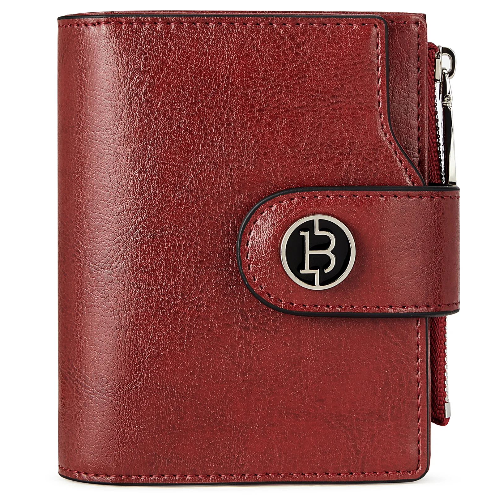 Luna Small RFID Blocking Bifold Zipper Pocket Wallet Card Case with ID Window - Image 22
