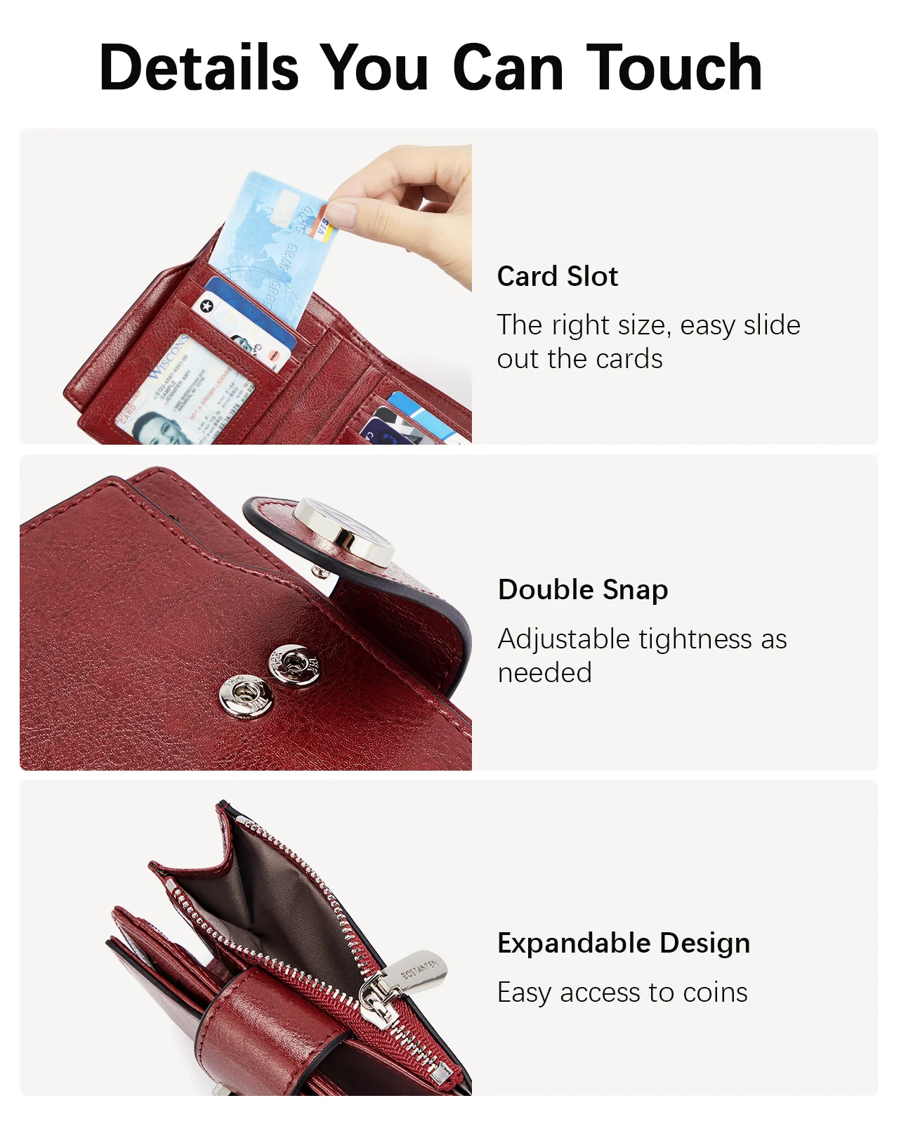 Luna Small RFID Blocking Bifold Zipper Pocket Wallet Card Case with ID Window - Image 24