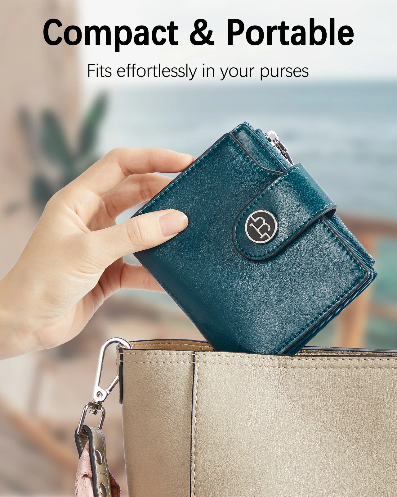 Luna Small RFID Blocking Bifold Zipper Pocket Wallet Card Case with ID Window - Image 30