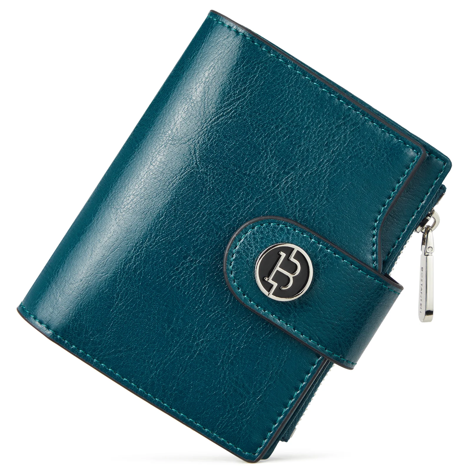 Luna Small RFID Blocking Bifold Zipper Pocket Wallet Card Case with ID Window - Image 35